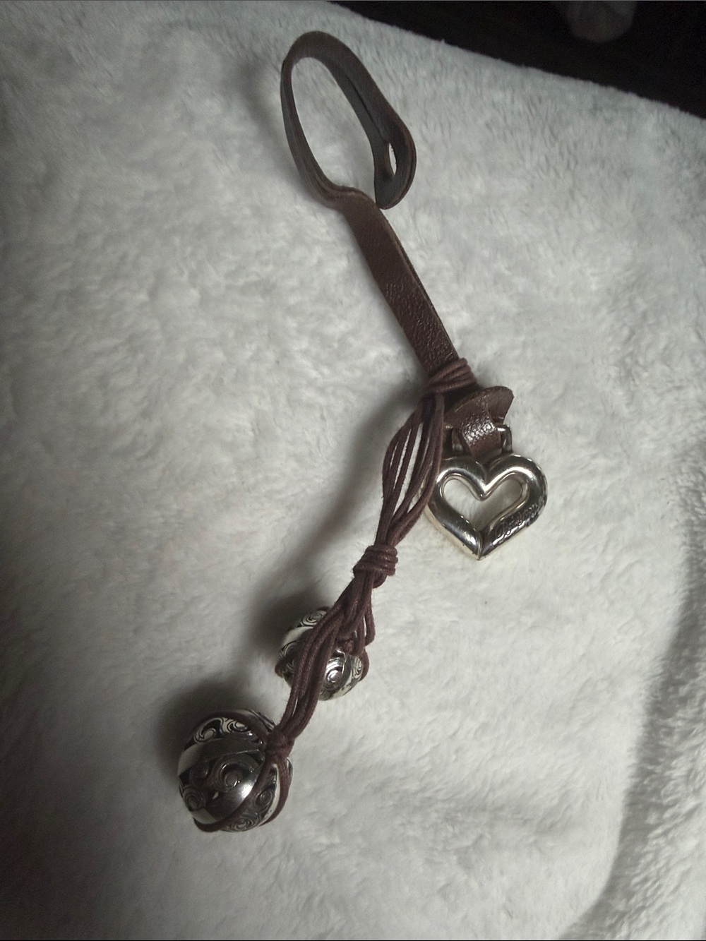 Brighton Heart Charm with Decorative Silver Beads